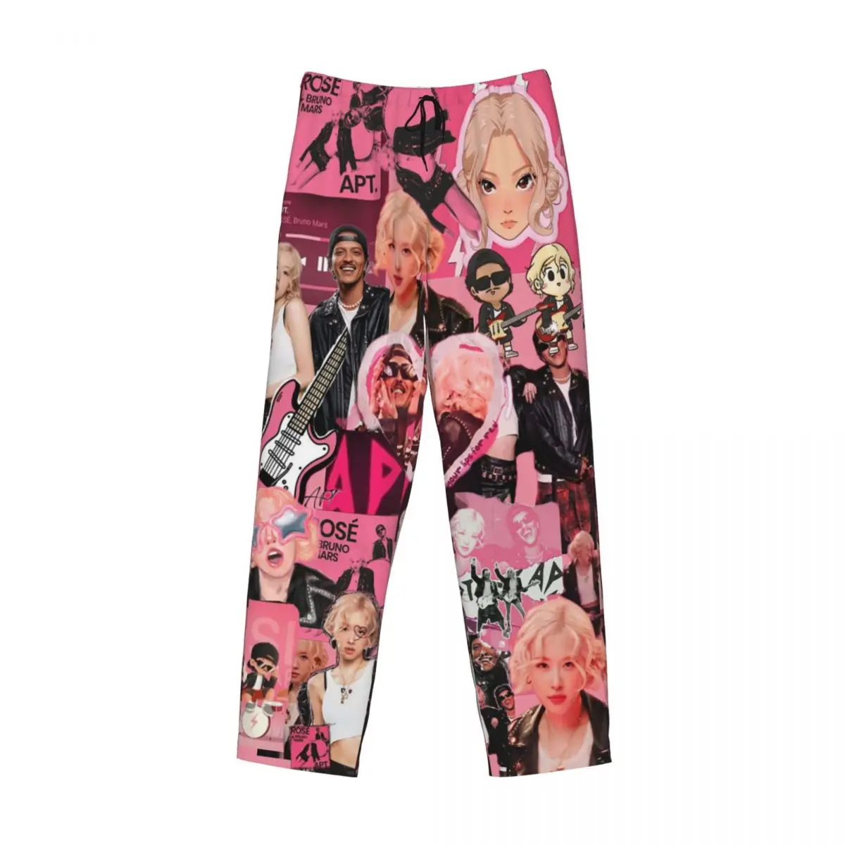 

Custom APT ROSE Bruno Mars Pajama Pants Men Sleepwear Sleep Lounge Bottoms with Pockets