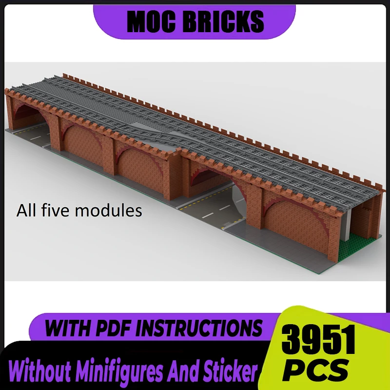 Street View Moc Building Blocks Elevated Railway Tracks Model Technology Bricks DIY Assembly Holiday Toy Construction Gifts