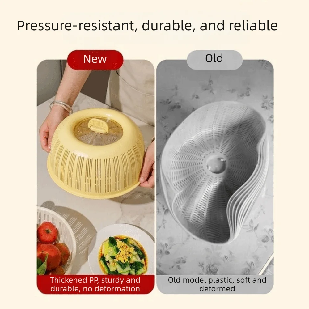 Leftovers Cover 2-in-1 Anti Fly Mosquito Cover Plastic Breathable Draining Basket Insect Proof Fruit Basket Outdoor Picnic