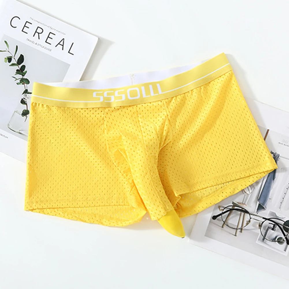 الرجال مثير تنفس شبكة الملاكمين السراويل الفيل الأنف الحقيبة الملابس الداخلية جذوع JJ كم الملابس الداخلية تمتد فضفاضة كول الملاكم سراويل