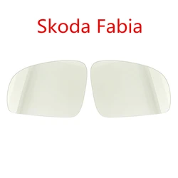 Side Mirror Glass For Skoda Fabia 2008 2009 2010 2011 2012 2013 2014 HD Heated Rearview Mirror Lens Automotive Accessories