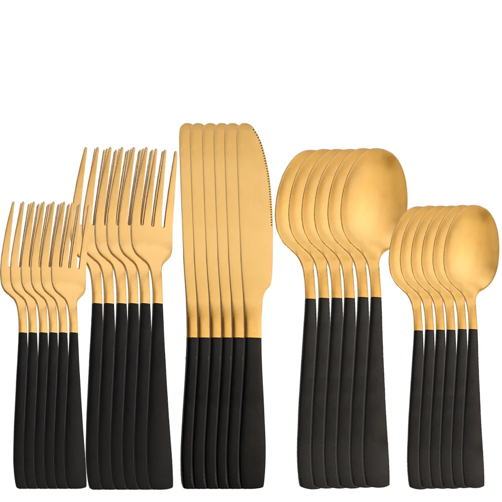 

30Pcs Dinnerware Sets Stainless Steel Flatware Set Matte Tableware Knife Dessert Forks Spoons Silverwaret Kitchen Tableware