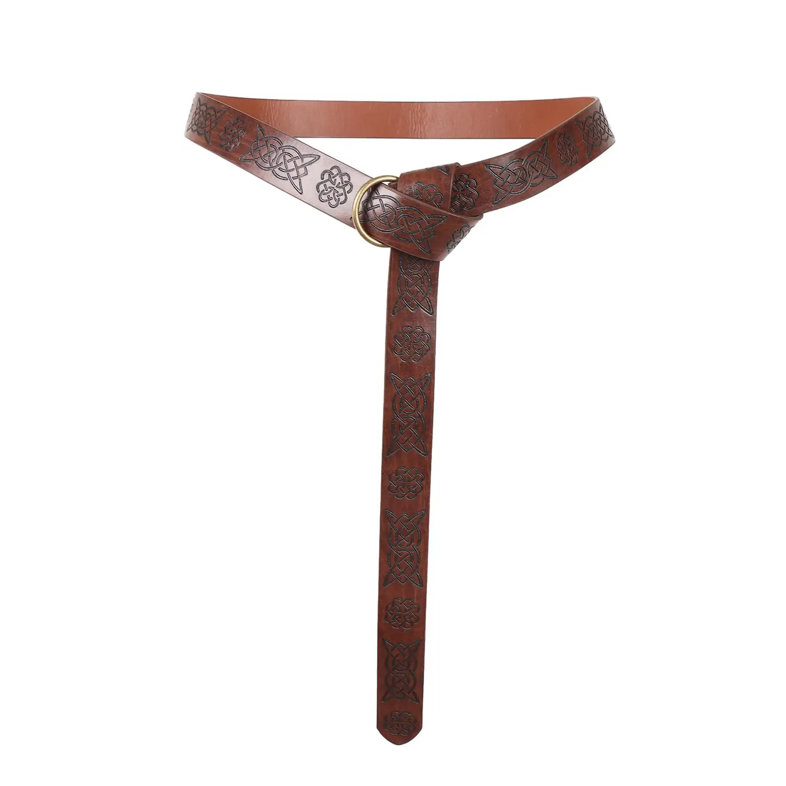 5 cinto clássico de couro PU de cavaleiro medieval para festas temáticas de carnaval de festival marrom sem bolsa