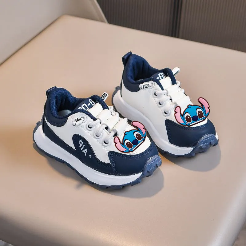 디즈니 미키 마우스 운동화 어린이 보드 신발 봄 가을 미니 마우스 소녀 가죽 운동화 소년 캐주얼 신발