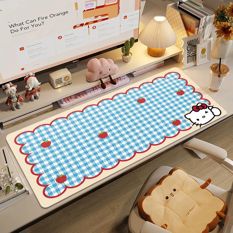 

Коврик для мыши Hello Kitty 2026 для девочек, износостойкий и грязеотталкивающий, кожаный, для письменного стола, настольный коврик, коврик для офисного компьютерного стола