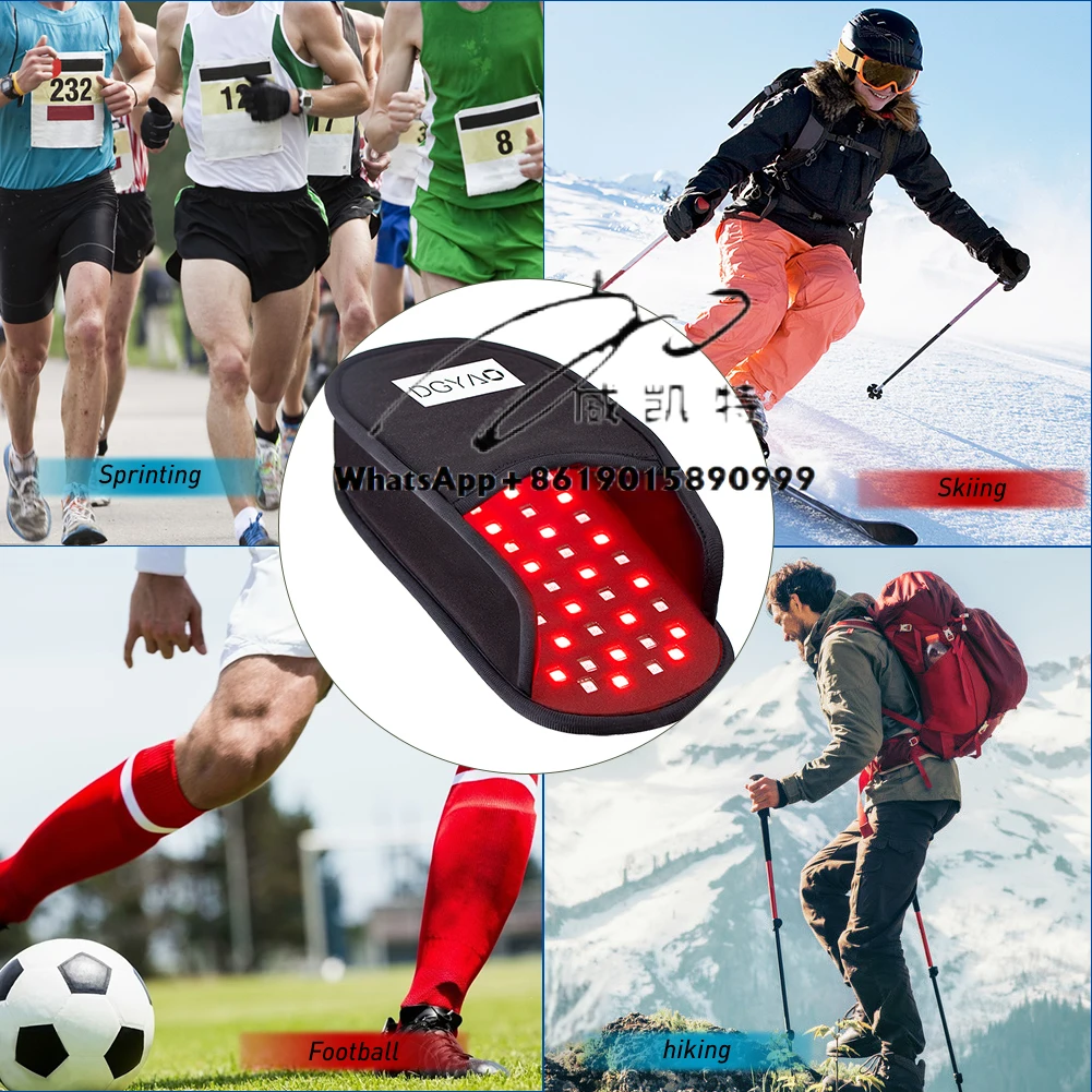 DGYAO 880 nm LED-Rotlichttherapie-Schuhe, Zwei-Modus-Knöchelbehandlung, Hausschuhe mit 1 Pad, US-Stecker, Fußschmerzlinderung