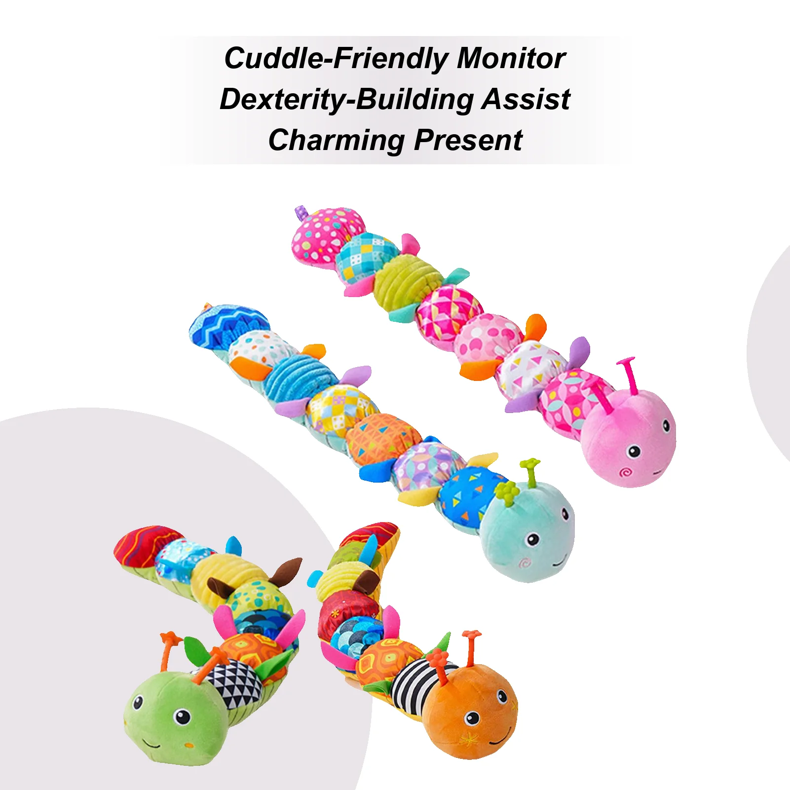 

Sensory Plush Caterpillar Shape Calming Doll Calming Sensory Toys For Boy Girl Child Parent Travel Nursery Crib Bedroom Stroller