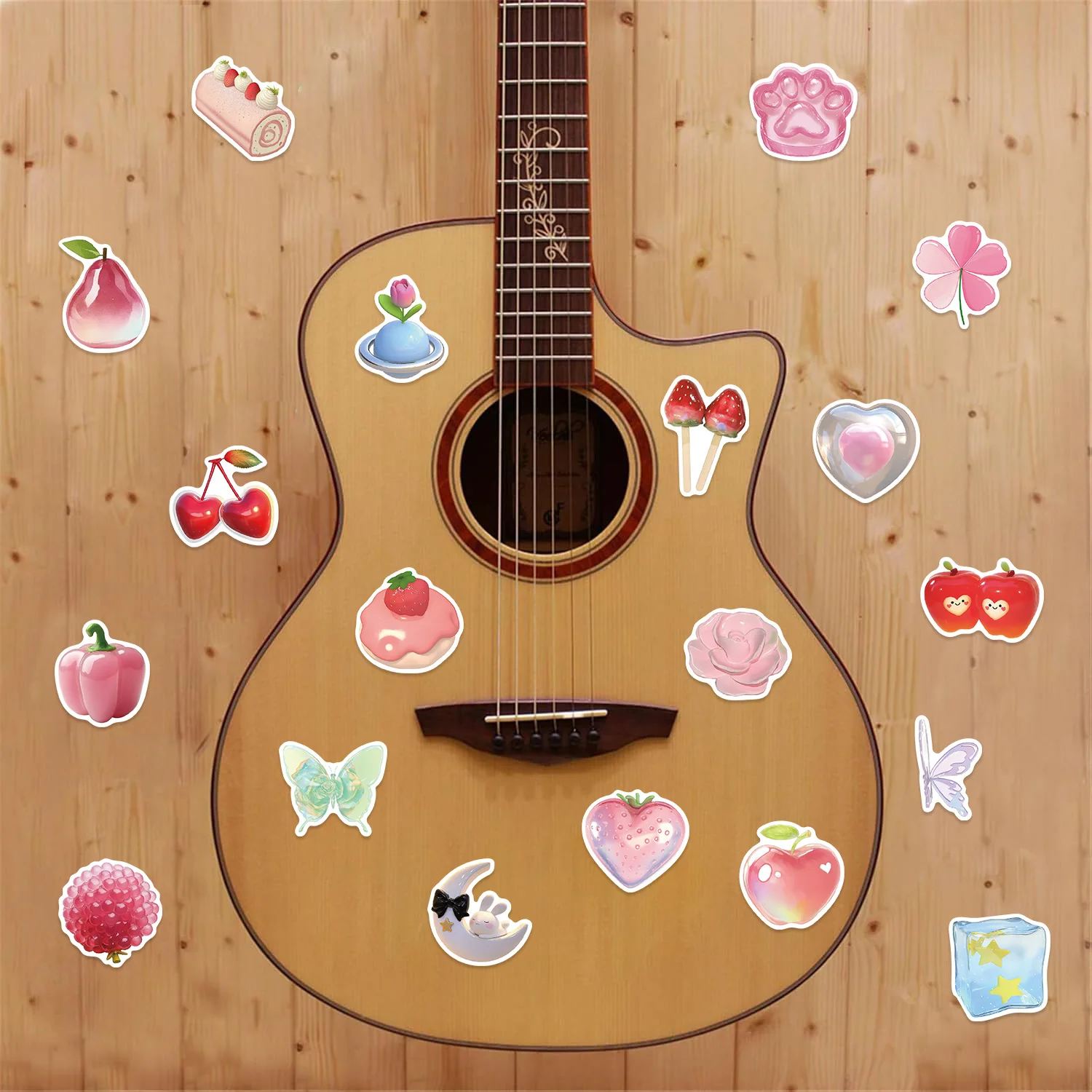 50 pièces couleur 3D graphiques INS Style dessin animé autocollants étanche créatif bonbons ballon nourriture Graffiti décalcomanies bricolage guitare ordinateur portable vélo