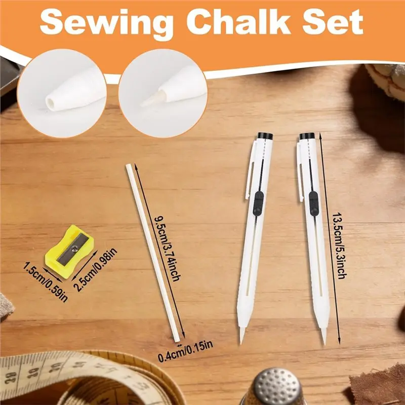 B84B Tailor Pencil Chalk Set 28pcs, Fabric Marking Tool for Sewing, Quilting Supplies, DIY Dressmaking Crafts Kit