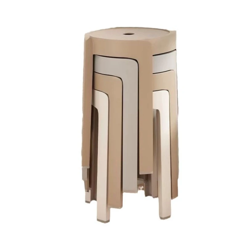 

Plastic stool household thickened round stool modern simple creative living room can be stacked plastic high feet