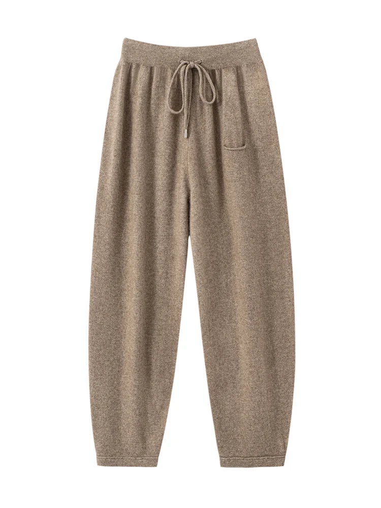 أنيقة الدانتيل متابعة الصلبة محبوك السراويل الخريف الشتاء المرأة مربوط كولوتيس الدافئة لينة 100% الكشمير السراويل الراحة غير رسمية #2