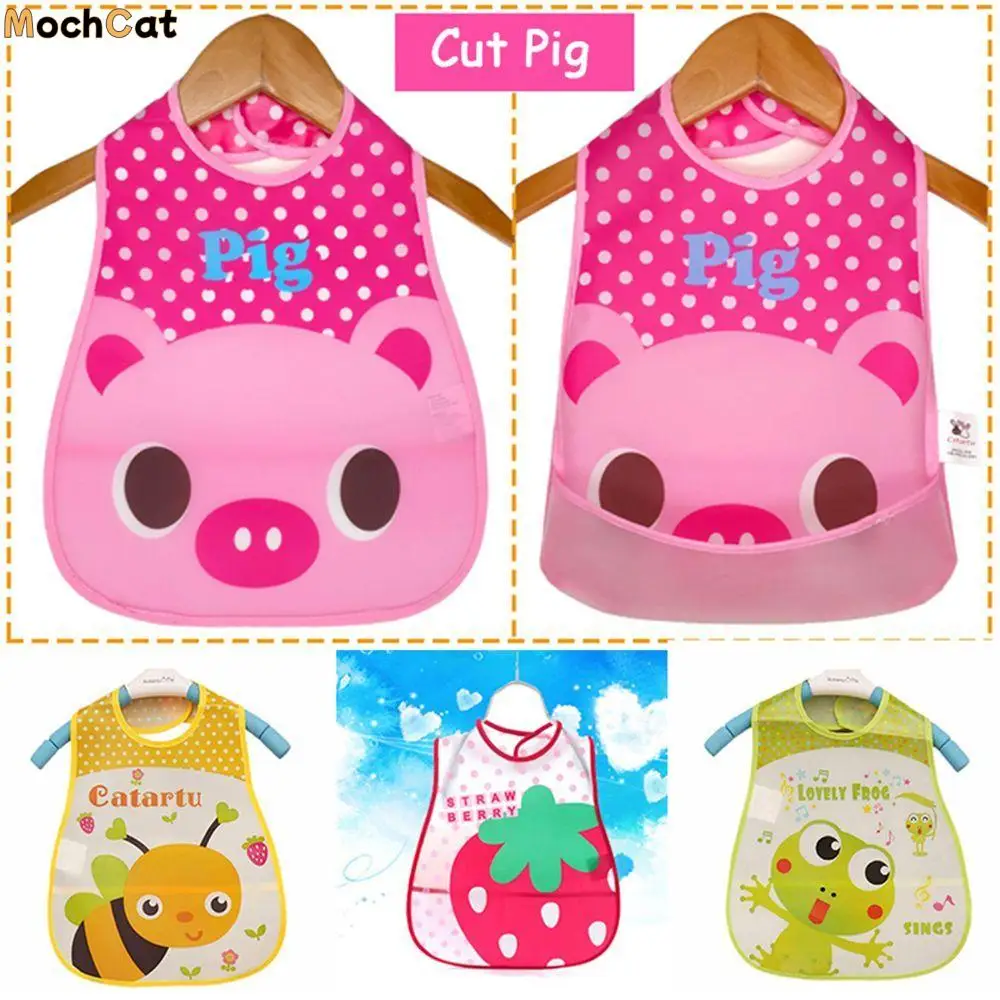 Series Child Cloths Pattern Lunch Bibs/Cute Translucent Saliva Feeding Bib Plastic Cloth Infants Waterproof Towel Baby Bibs