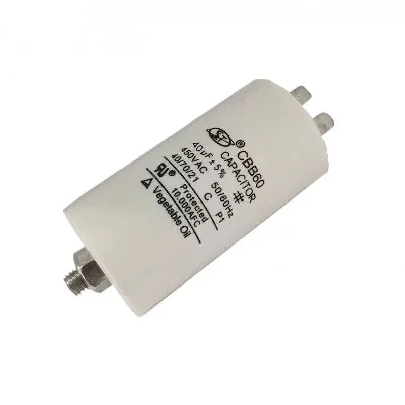 

Washing Machine Capacitor CBB60 450V 40uf Water Pump Starting Capacitor 50/60Hz Washer Parts Accessories