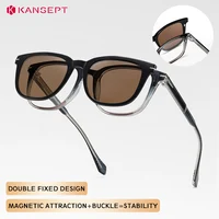 KANSEPT, gafas de sol cuadradas para hombre, gafas de lectura para mujer, gafas magnéticas con Clip, montura de gafas para mujer, lentes para miopía
