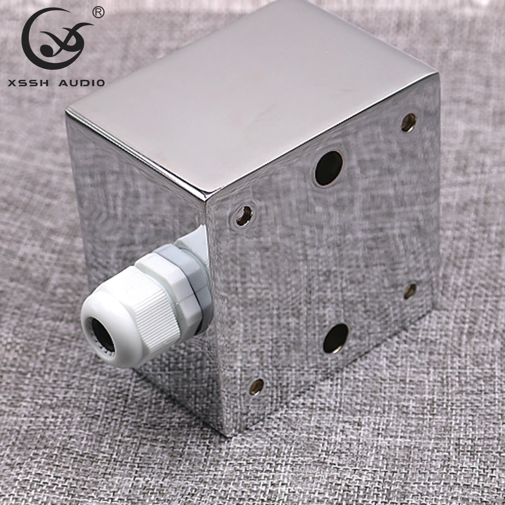 US 3 Pins Plug Power Connector Outlet Hi-end DIY HIFI Brass Pated Gold 20AMP 20A 125V Aluminium Plate Box Power Electric Socket