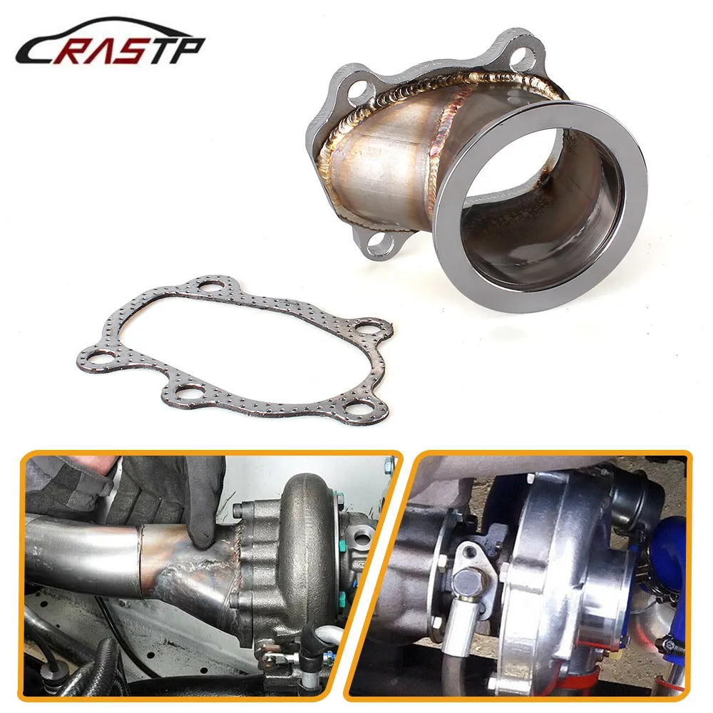 

RASTP- Free Shipping Turbo For Car Turbo Down Pipe 5 Bolt to 2.5"/ 63mm V band Flange Adapter For GT25 GT28 T25 T28 RS-BOV085