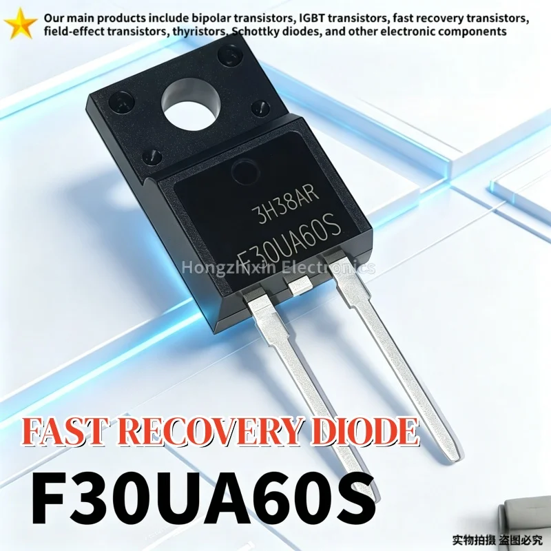10PCS F30UA60S TO-220F-2PIN FFPF30UA60S 30A 600V F30UA60 30UA60S 30UA60 Fast Recovery Diode