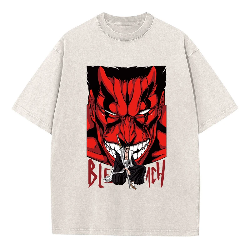 

Футболки с рисунком Bleach для мужчин и женщин, летняя повседневная футболка большого размера, хлопковая футболка в стиле ретро, топы, уличная одежда в стиле Харадзюку