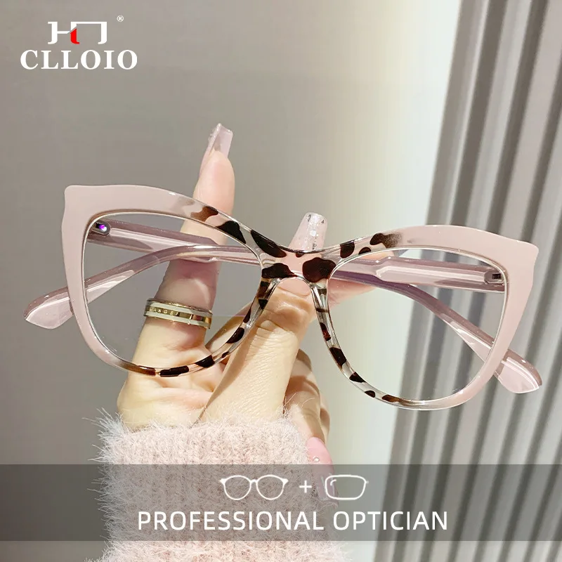 

CLLOIO Fashion Cat Eye Reading Glasses Women Personalized Computer Eyeglasses Optical Glasses Anti Blue Light Blocking Eyewear