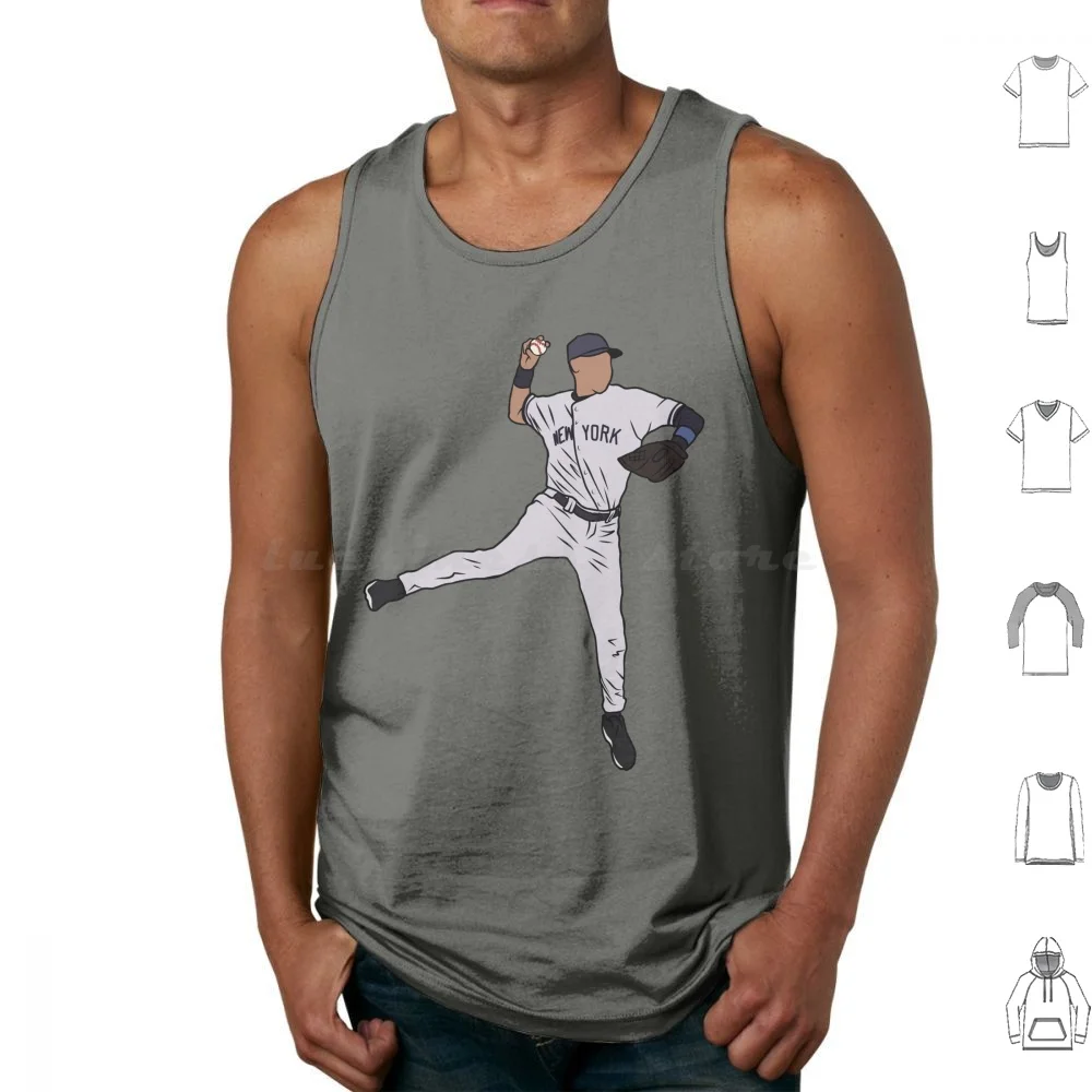 Derek Jeter Jump Throw Tank Tops Print Cotton Sports Baseball Jump Derek Jeter Running Jumping Derek Jeter Jump 2 Captain