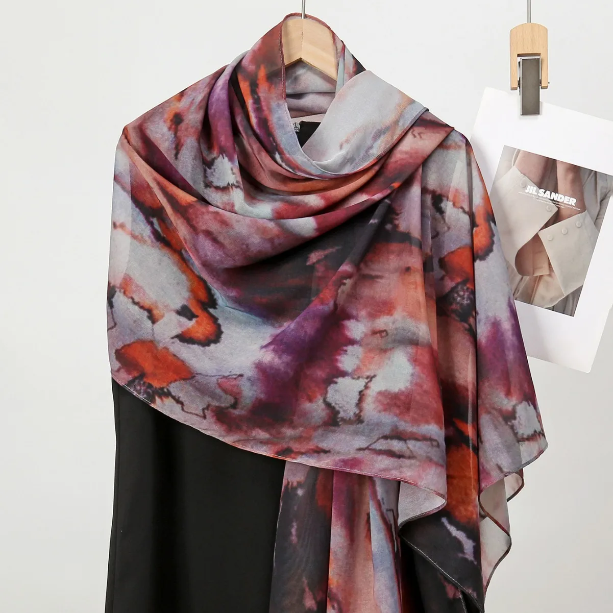 New Watercolor Series Head Scarf, High Quality Digital Print Long Scarf, Spring Summer Sun Protection Shawl Wrap