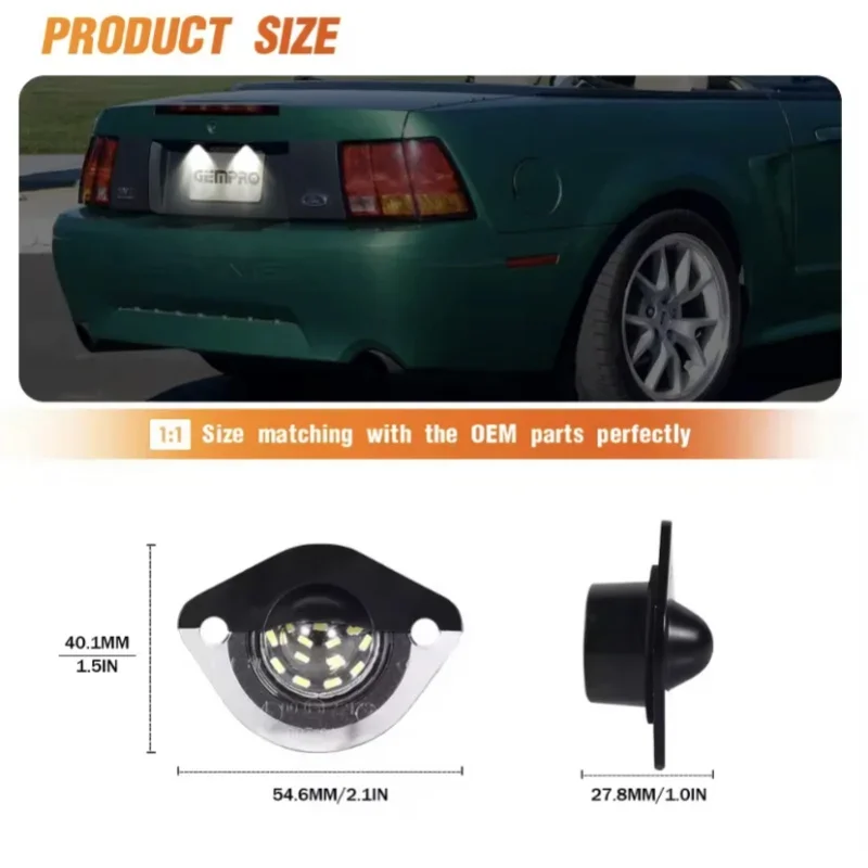 2pcs Error Free LED Number License Plate Light Lamps Taillight For Ford Mustang 1994 1995 1996 1997 1998-2004 Number Plate Lamp