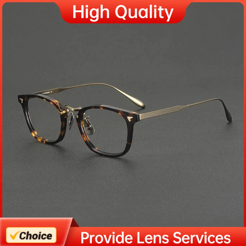 Fashion BJ Style Japanese  Vintage Trend Retro Titanium Acetate Glasses Frame for Men Women Eyeglasses Support RX Myopia Lenses