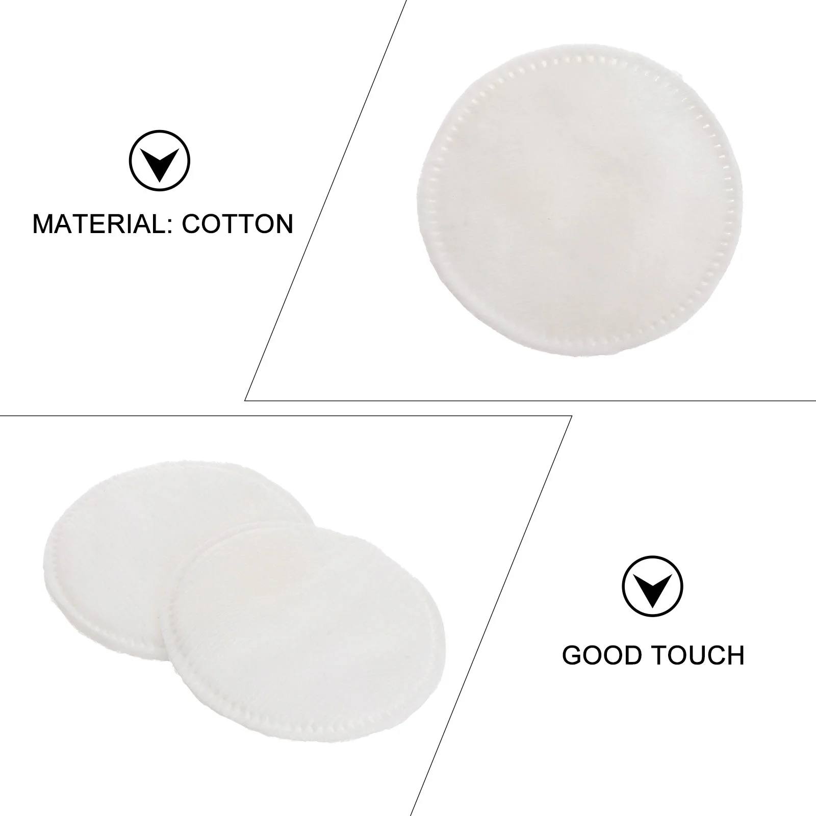 200 Pcs Thickened Cotton Pads for Face Square Make up White Daily Makeup Rounds Facial Comfortable Texture Remover