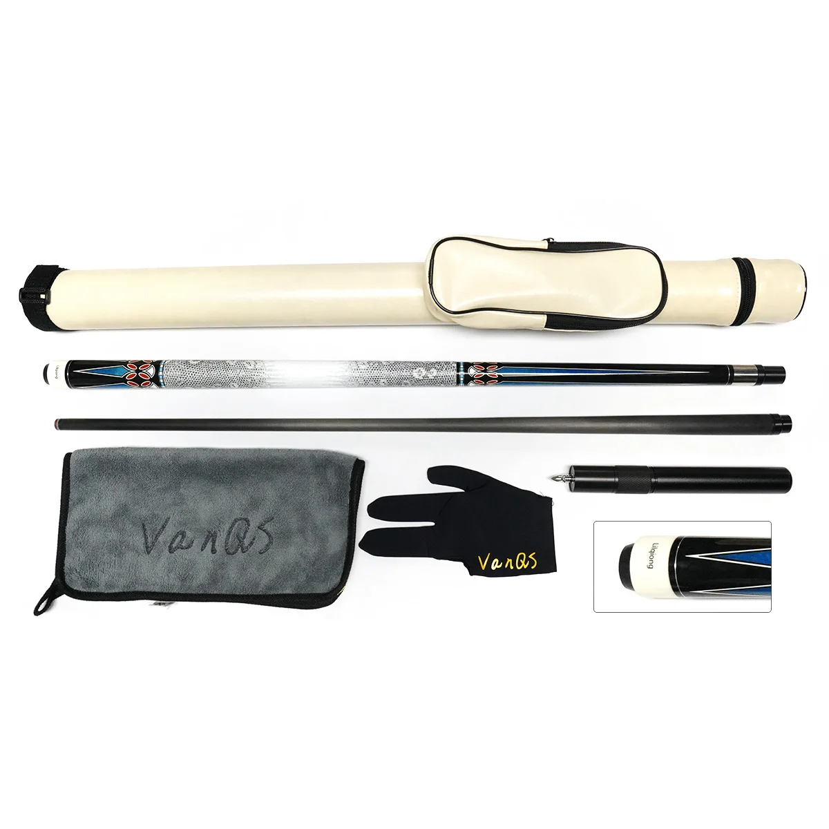 Unilock Billiard Carbon FiberHigh Quality Pool Cue Christmas gift Kit With Leather Grip And Extension+bag+glove+cleaning Towel