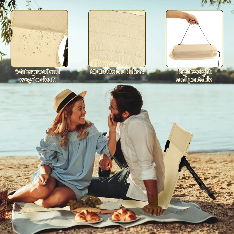 1pc sedia da campeggio pieghevole giardino esterno parco sedia singola pigra schienale cuscino picnic campeggio sedia con schienale pieghevole sedie da spiaggia