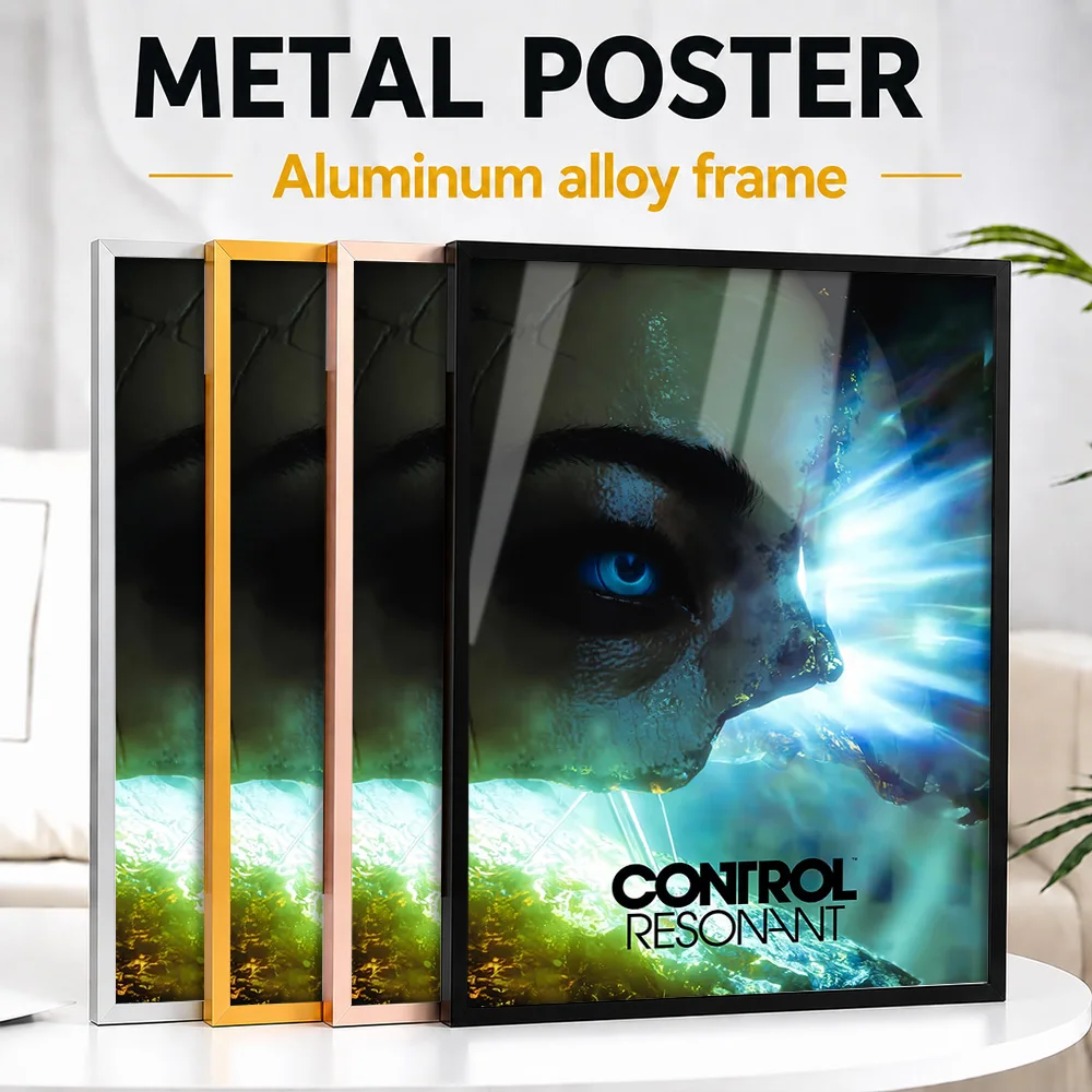 Control Resonant Game Framed Metal Poster Personalized Hero Tribute Wall Art A Unique Gift For Fantasy Fans To Display In Studio