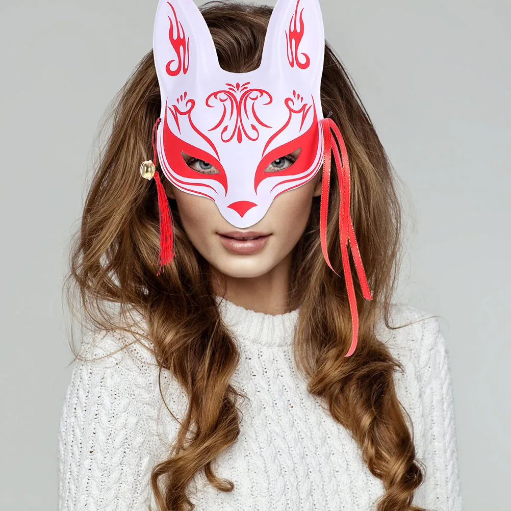 

2Pcs Cherry Blossom Mask Japanese Style Half Face Cosplay Festival Mask Mask for Halloween Parties