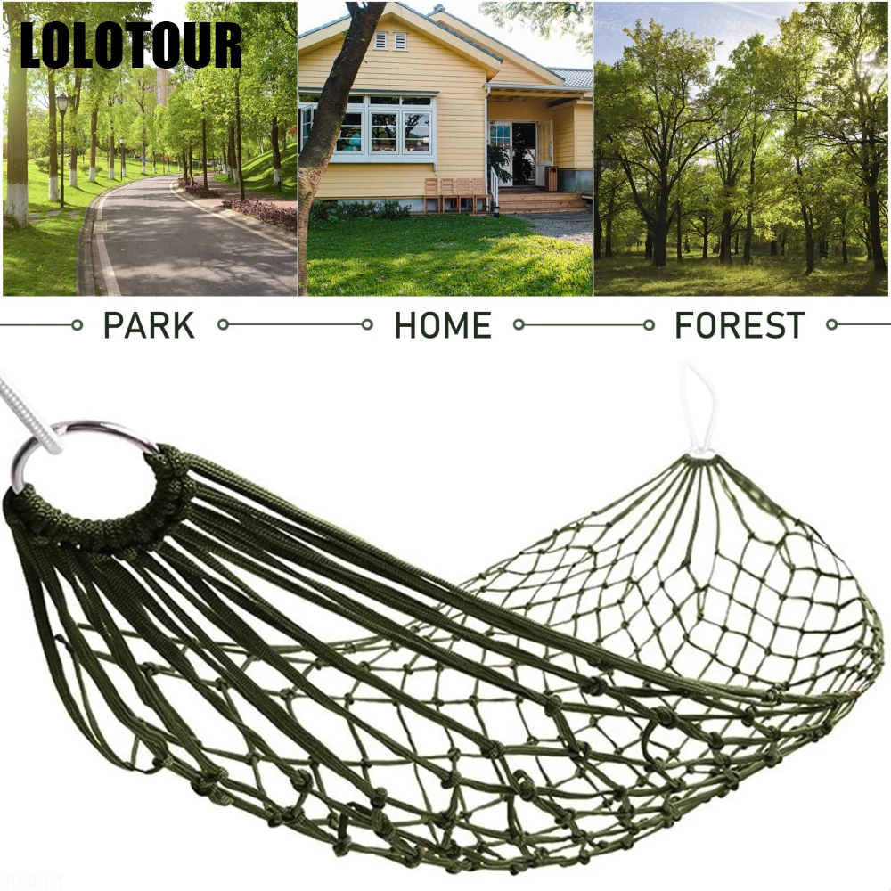 180x80cm Single Nylon Net Hammock Swing Hanging Sleeping Bed Chair Lightweight Premium Quality Hammock for Travel Camping Garden