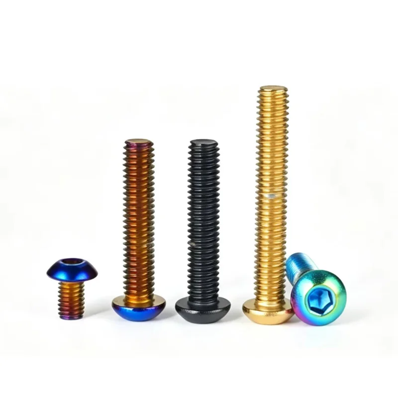 2Pcs Button Head Screws M3 M4 M5 M6 Allen Key Socket Dome Bolts A2 Stainless Steel Pvd Vacuum Coated High Tensile