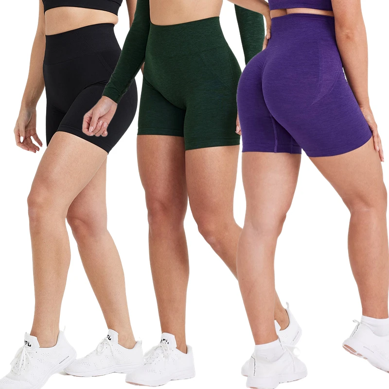 3 Pack Effortless Seamless Shorts Women High Waist Yoga Shorts Butt Lifting Workout Shorts Fitness Running GYM Oneractive Shorts