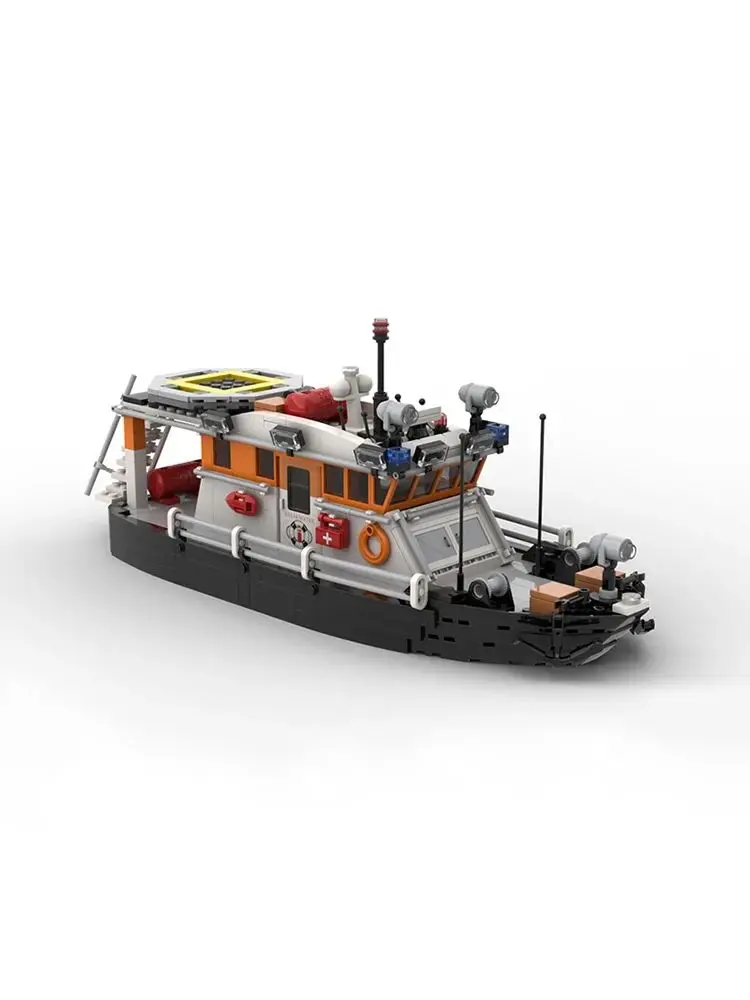 Moc Building Bricks Military Ship Model Coast Guard Boat Technology Modular Blocks Gifts Toys For Children DIY Sets Assembly