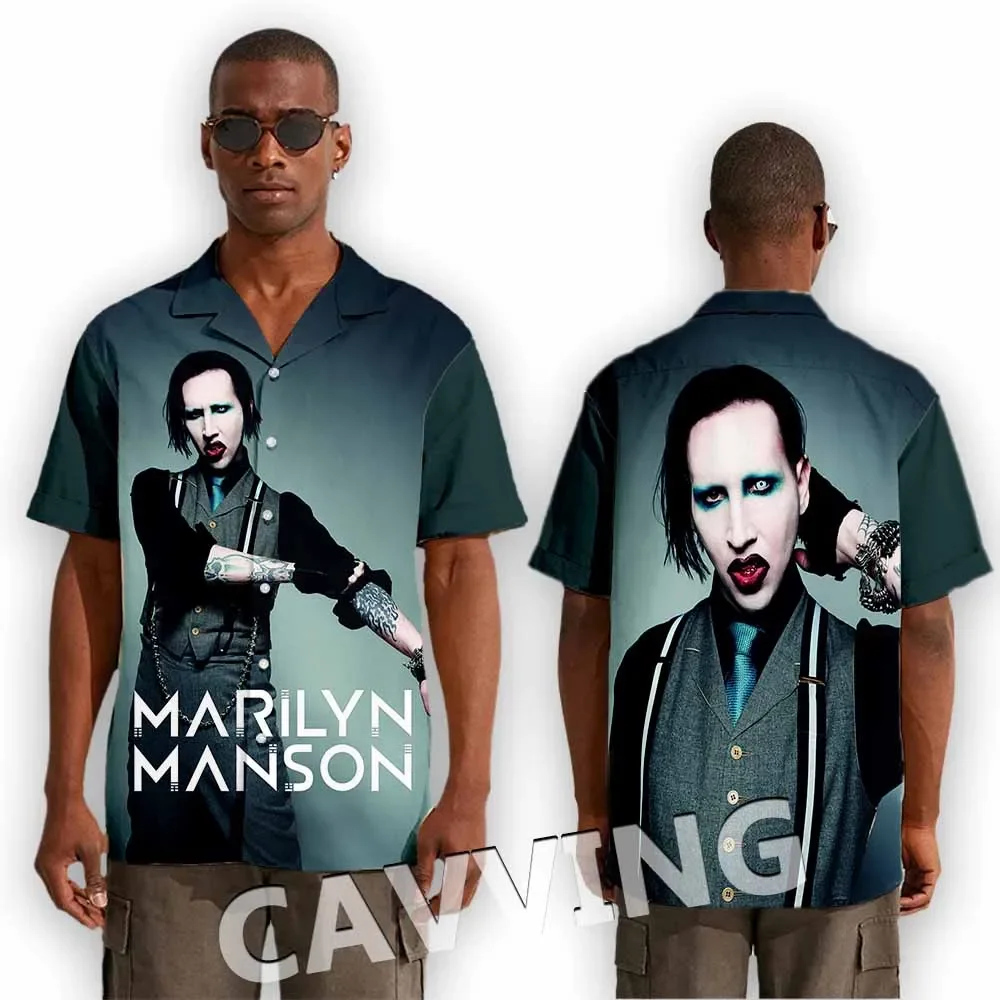 CAVVING 3D Printed  Marilyn Manson  Fashion Casual Shirts Men's /Women's  Short Sleeves Loose Breathable Shirts