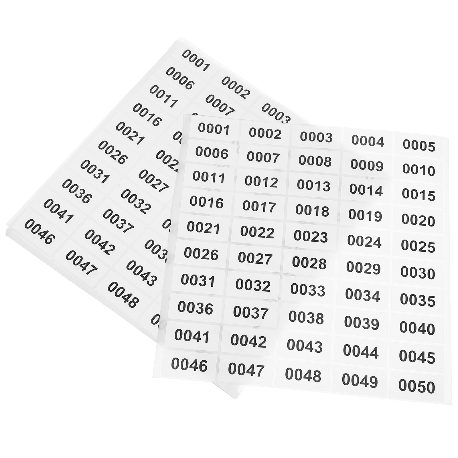 

20 Sheets Number Stickers Digital Labels for Office Organizing Rectangular Classification Tags Clear Numbers MultiUse Marking