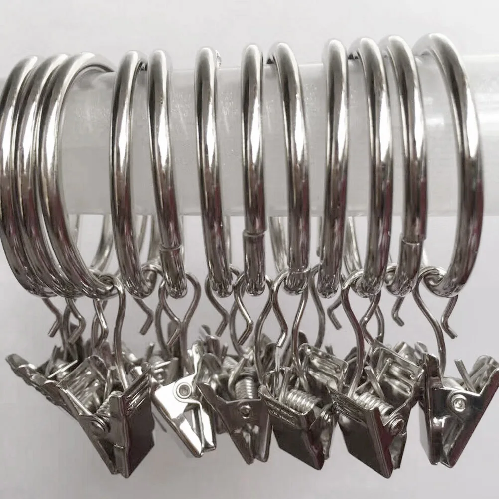 

50Pcs Metal Iron Curtain Clips Silver Rust-Resistant Holders for Home Store Hotel Drapes Lights Photos Clips Curtain