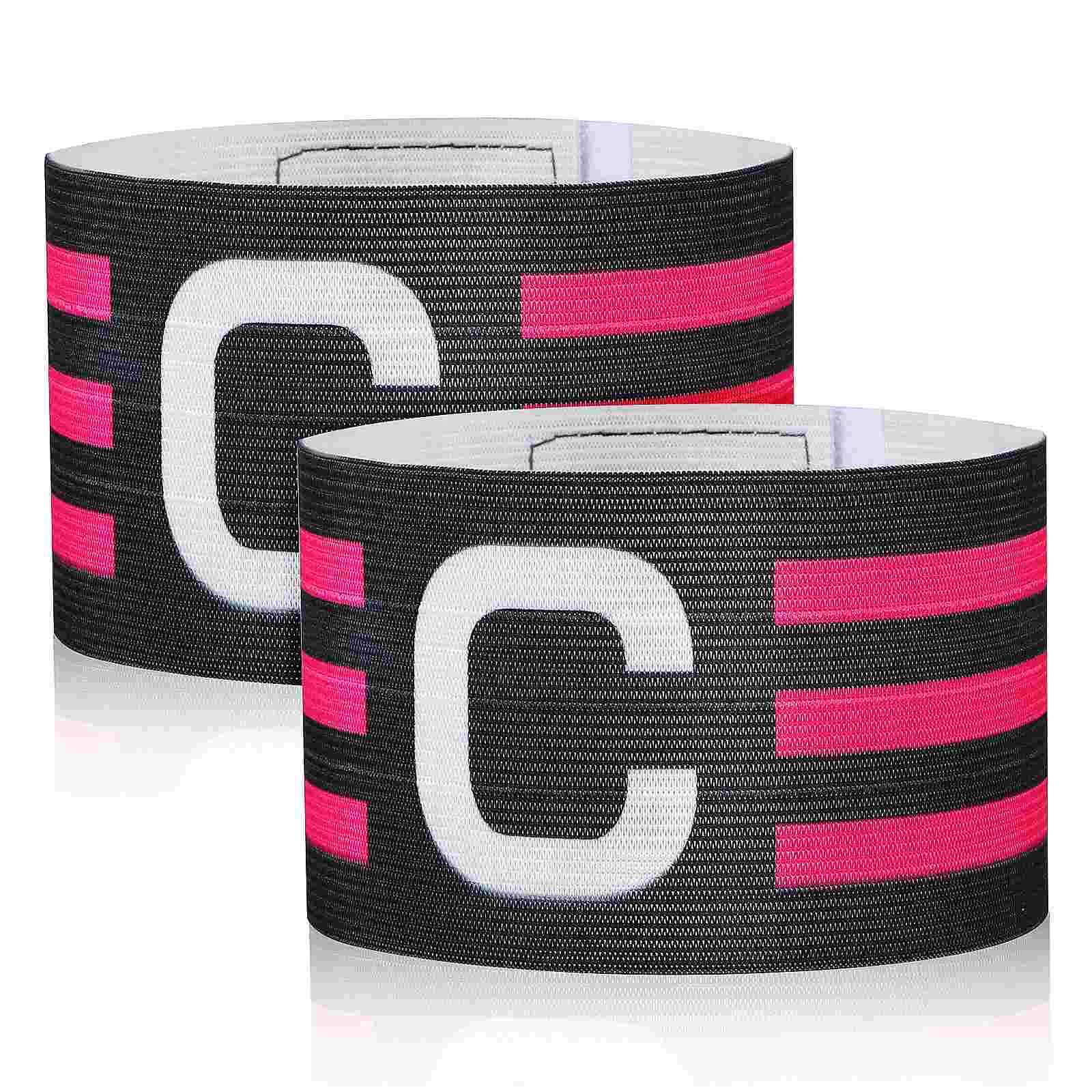 2 Pcs Wristband Football Captain Armband Man Striped Armbands Nylon Wear-resistant