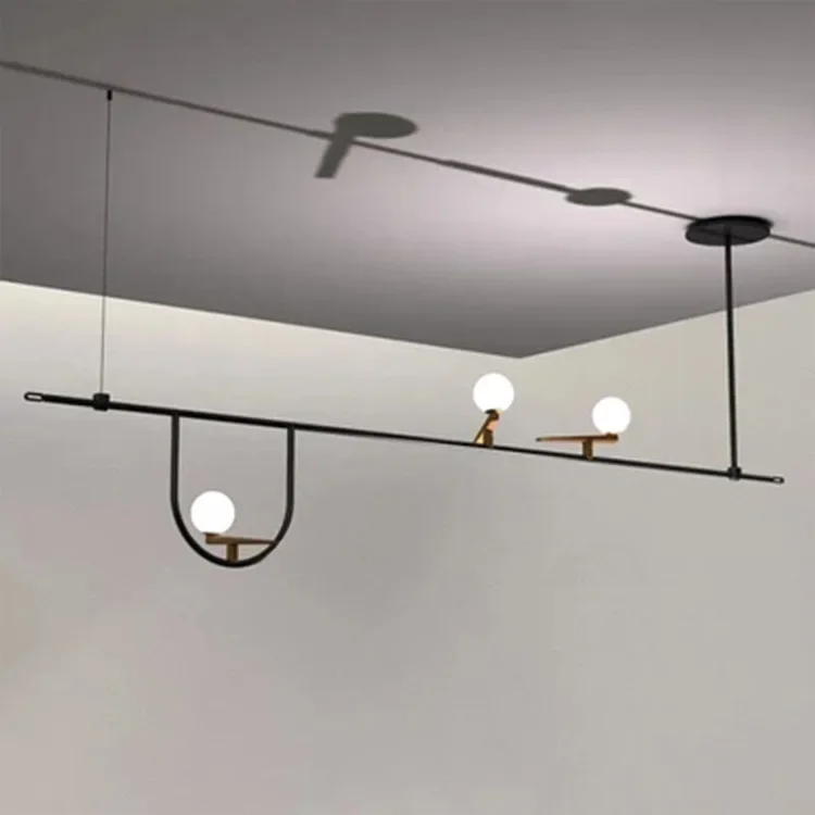 Nordic Time Amerikanischer minimalistischer Vogel-Kronleuchter, Schmiedeeisen, Restaurant, geometrischer Kronleuchter