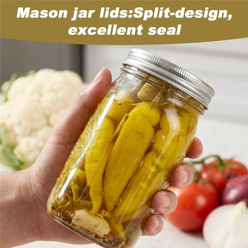 PZHI-Wide Mouth Canning Rings(60 Pieces), 86Mm Mason Jar Split-Type Seals Metal Replacement Reusable Leak Proof Masonjar