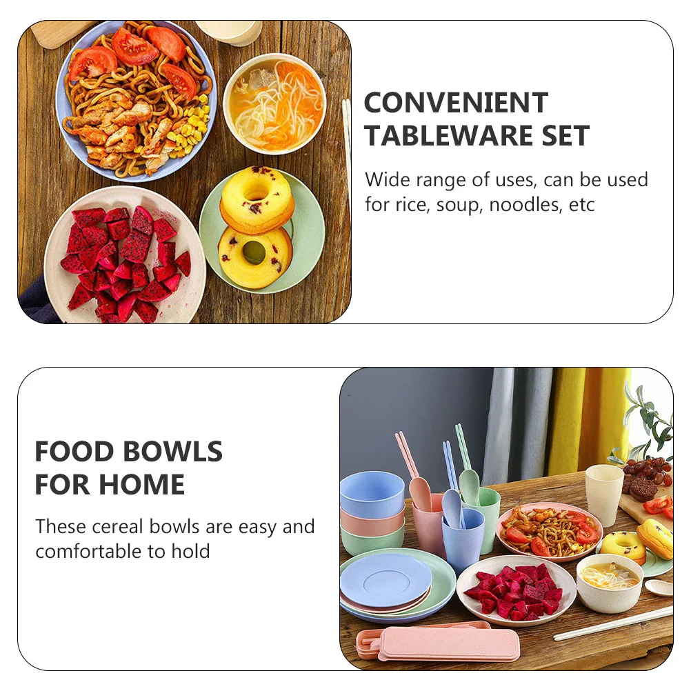 

1 Cutlery Set Thick Food Bowls Plates Reusable Spoons Chopsticks Camping Tableware Kitchenware Set Home Breakfast