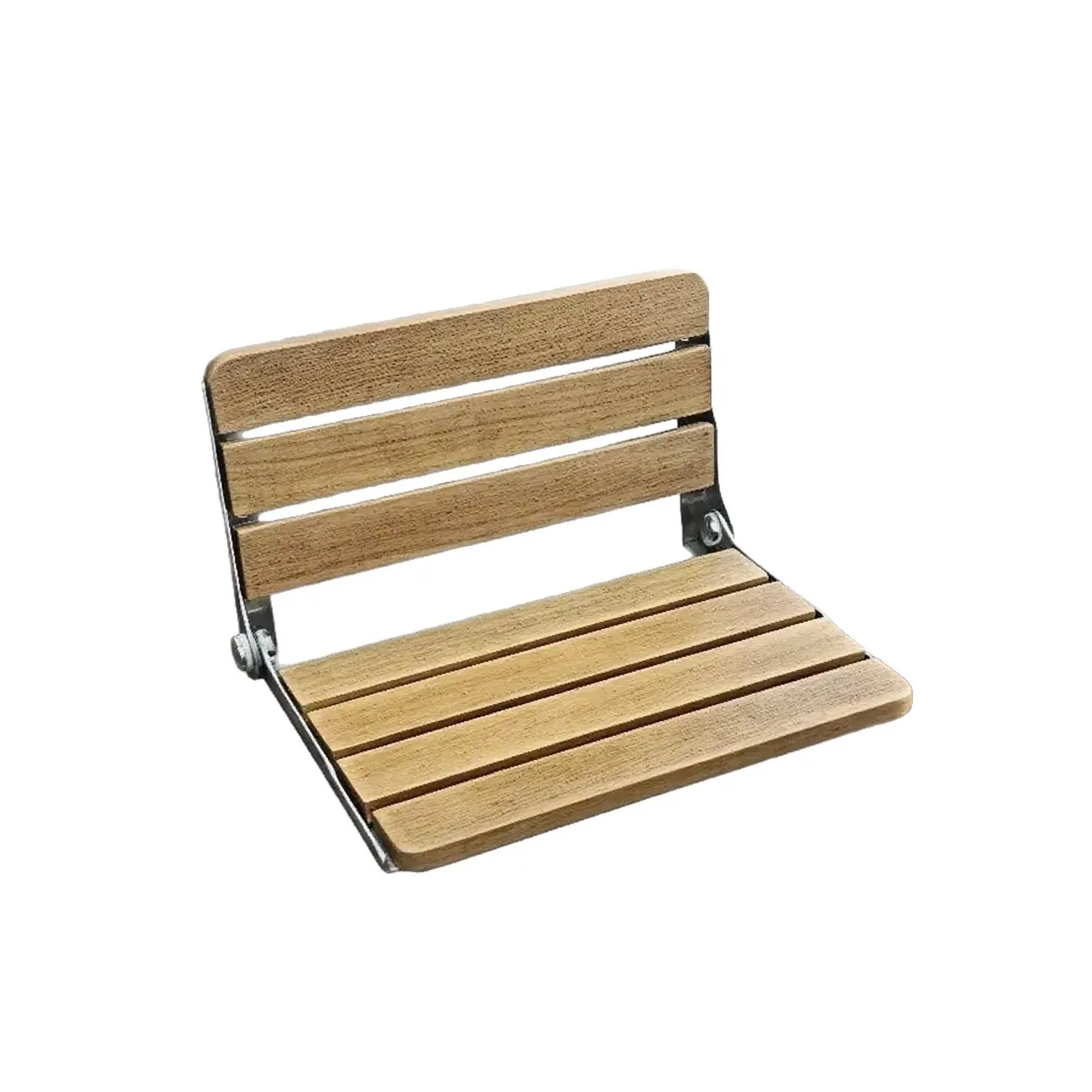 Solid Wood Folding Shower Stool—Foldable, Versatile for Bathrooms and Entryways, Wall-Mounted, Non-Slip