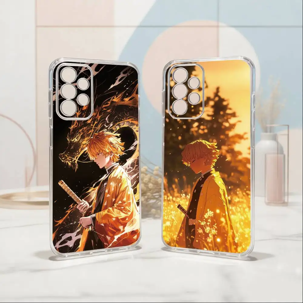 Demon S-Slayer Agatsuma Zenitsu Phone Case Transparent Silicone Soft For Samsung S25,S24,S21,S22,S23,S30,Ultra,S20,Plus,Fe