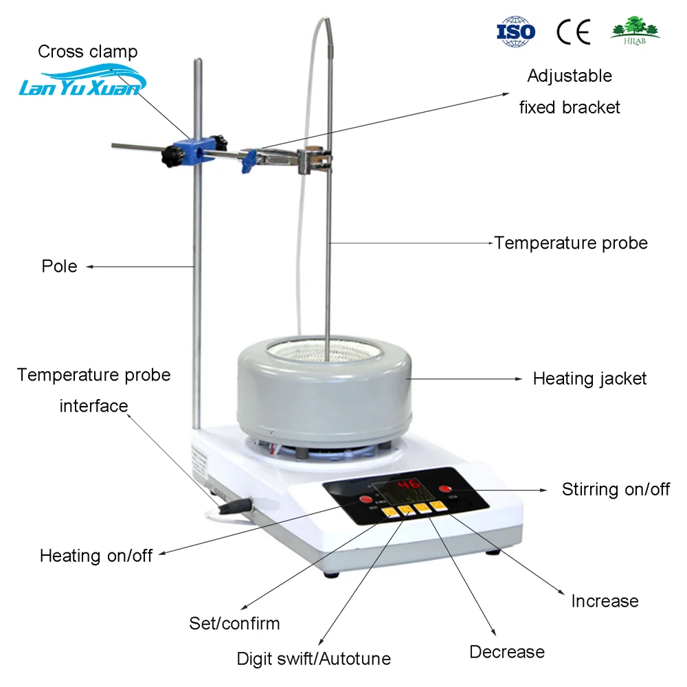 HJLab 5000ml  Electrical Lab Equipment Magnetic Stirrer Heating Mantle with Self-tuning Function