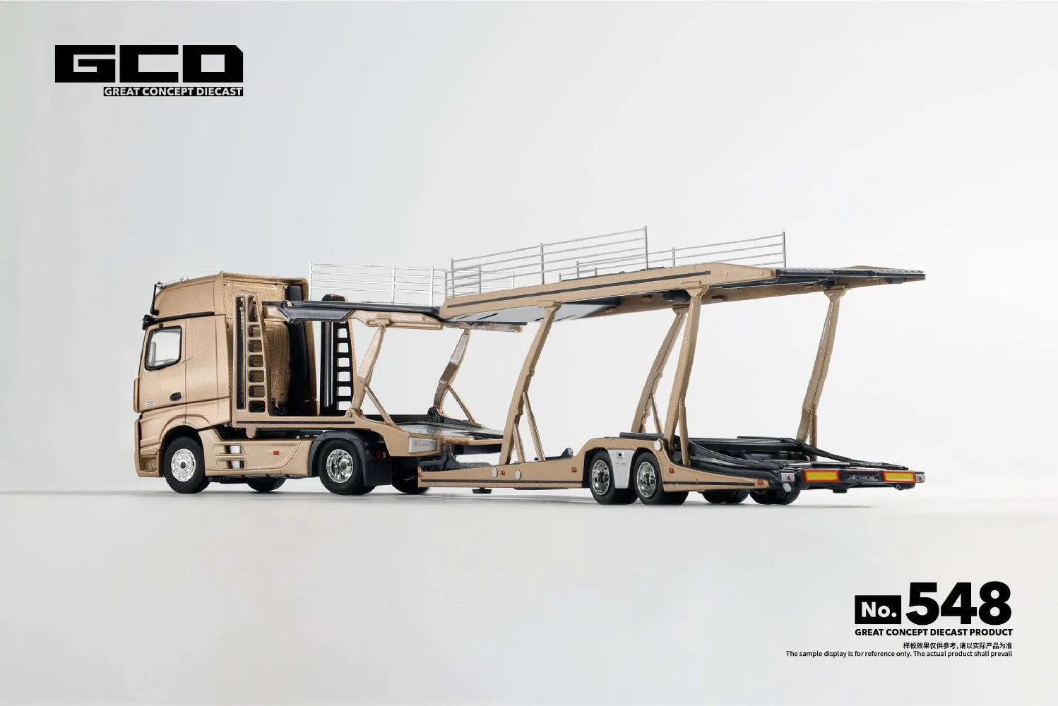 New GCD 1:64 Mercedes‑Benz Golden ADV Heavy Actros Gigaspace Deck Transport Vehicle Alloy Die-Cast Car Model Collection Toy Gift - view 2