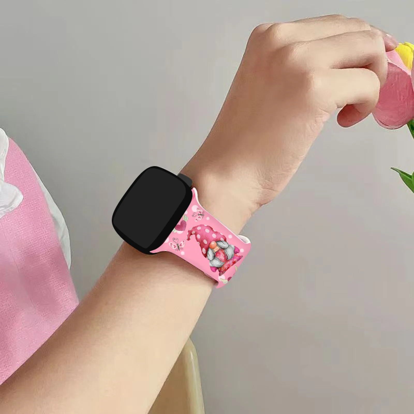 حزام مطبوع على شكل قزم لعيد الحب لساعة أبل 11 10 9 سوار من السيليكون قابل للاستبدال لساعة iWatch 46/44/42 مللي متر