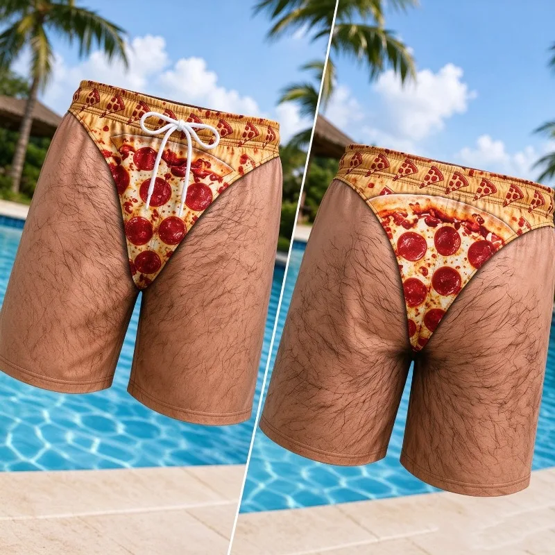 Men's Kid Fun and Ugly Butt Print Swim Trunks Perfect for Parties Summer Must-have Beach Shorts Gift for Friends or Boyfriends