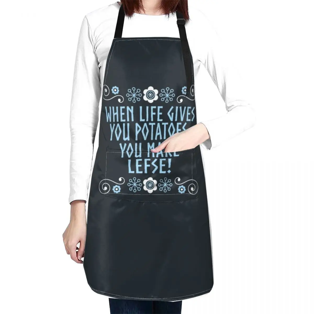 When Life Gives You Potatoes - Make Lefse! Apron Kitchen Accessories 2022 Kitchen Handle For Women Bib For Kitchen Apron